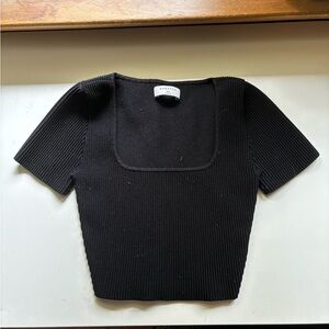 Black Babaton sculpt knit top